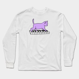 Cat Playing Piano Long Sleeve T-Shirt